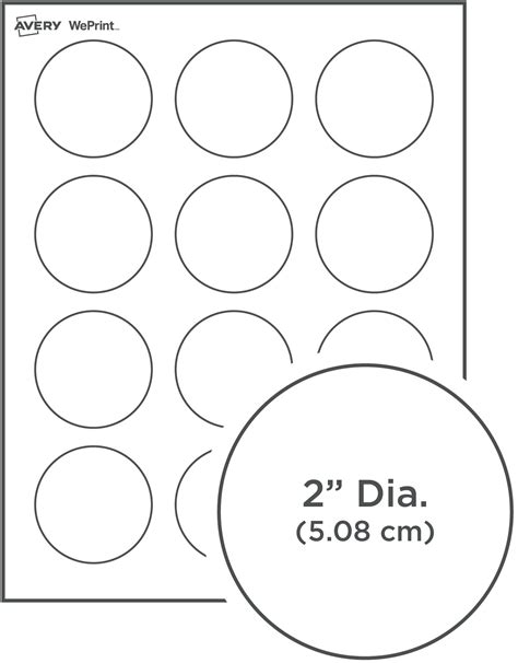 free template for 2 inch round labels
